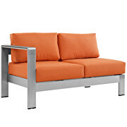 4 piece outdoor patio aluminum sectional sofa set in silver orange additional photo 5 of 5
