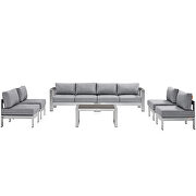 7 piece outdoor patio sectional sofa set in silver gray by Modway additional picture 7