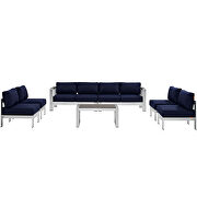 7 piece outdoor patio sectional sofa set in silver navy by Modway additional picture 6