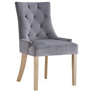 Performance velvet dining chair in gray additional photo 2 of 3