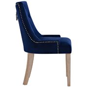 Performance velvet dining chair in navy additional photo 4 of 3