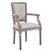Vintage french upholstered fabric dining armchair in beige additional photo 5 of 4