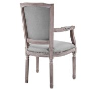 Vintage french upholstered fabric dining armchair in light gray additional photo 3 of 4