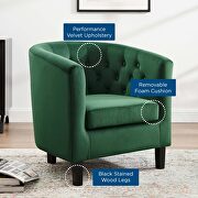 Performance velvet armchair in emerald by Modway additional picture 8