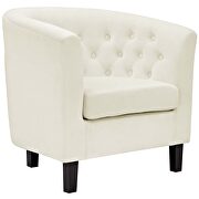 Performance velvet armchair in ivory additional photo 4 of 5