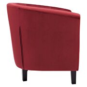 Performance velvet armchair in maroon additional photo 4 of 8