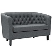 Upholstered fabric loveseat in gray additional photo 3 of 4