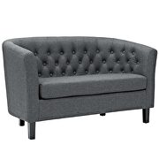 Upholstered fabric loveseat in gray additional photo 4 of 4