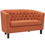 Upholstered fabric loveseat in orange additional photo 3 of 4