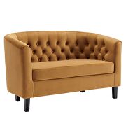 Performance velvet loveseat in cognac by Modway additional picture 7