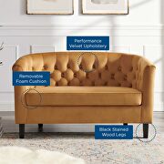 Performance velvet loveseat in cognac by Modway additional picture 8