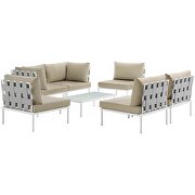 7 piece outdoor patio aluminum sectional sofa set in white beige by Modway additional picture 6