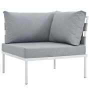 7 piece outdoor patio aluminum sectional sofa set in white gray additional photo 3 of 6