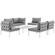 7 piece outdoor patio aluminum sectional sofa set in white gray by Modway additional picture 6