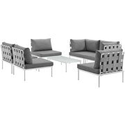 7 piece outdoor patio aluminum sectional sofa set in white gray by Modway additional picture 7