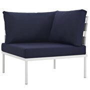 7 piece outdoor patio aluminum sectional sofa set in white navy additional photo 3 of 6