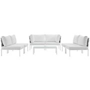 7 piece outdoor patio aluminum sectional sofa set in white additional photo 5 of 6