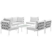 7 piece outdoor patio aluminum sectional sofa set in white by Modway additional picture 6