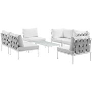7 piece outdoor patio aluminum sectional sofa set in white by Modway additional picture 7