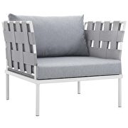 6 piece outdoor patio aluminum sectional sofa set in white gray additional photo 3 of 7