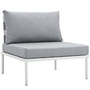 6 piece outdoor patio aluminum sectional sofa set in white gray additional photo 5 of 7