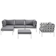 6 piece outdoor patio aluminum sectional sofa set in white gray by Modway additional picture 6