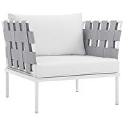 6 piece outdoor patio aluminum sectional sofa set in white additional photo 3 of 7