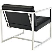 Upholstered vinyl lounge chair in black additional photo 2 of 3