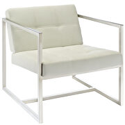 Upholstered vinyl lounge chair in white by Modway additional picture 5