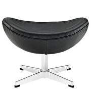 Leather ottoman in black additional photo 4 of 3