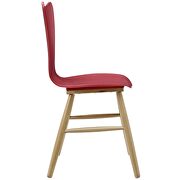 Wood dining chair in red additional photo 2 of 3