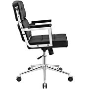 Highback upholstered vinyl office chair in black by Modway additional picture 3