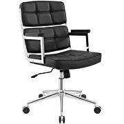 Highback upholstered vinyl office chair in black by Modway additional picture 4