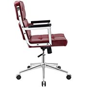 Highback upholstered vinyl office chair in red by Modway additional picture 2