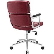 Highback upholstered vinyl office chair in red by Modway additional picture 3