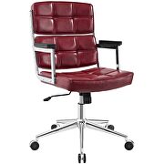 Highback upholstered vinyl office chair in red by Modway additional picture 4