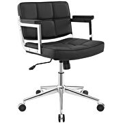 Mid back upholstered vinyl office chair in black by Modway additional picture 4