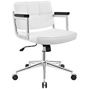Mid back upholstered vinyl office chair in white by Modway additional picture 4
