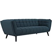 Crushed performance velvet sofa in blue additional photo 3 of 3
