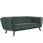 Velvet sofa in green in broad profile by Modway additional picture 3