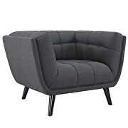 Upholstered fabric armchair in gray additional photo 3 of 4