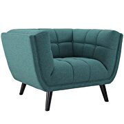 Upholstered fabric armchair in teal additional photo 3 of 4