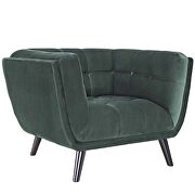 Performance velvet armchair in green additional photo 3 of 4
