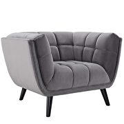 Performance velvet armchair in gray additional photo 3 of 4