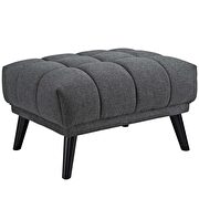 Upholstered fabric ottoman in gray additional photo 2 of 3