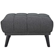 Upholstered fabric ottoman in gray additional photo 3 of 3