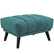 Upholstered fabric ottoman in teal additional photo 2 of 3