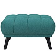 Upholstered fabric ottoman in teal additional photo 3 of 3