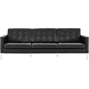 Leather sofa in black by Modway additional picture 2