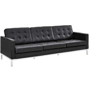 Leather sofa in black by Modway additional picture 3